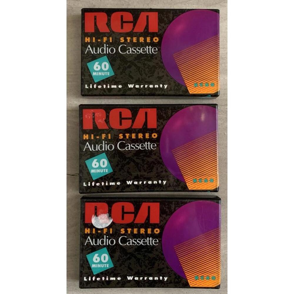 NEW RCA Hi-Fi Stereo 60 Minute Audio Cassette Tapes Lot of 3 SEALED #RC60